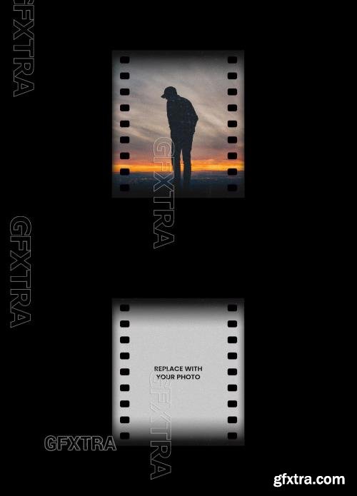 Analog Film Frame Photo Effect Mockup Template 545342044