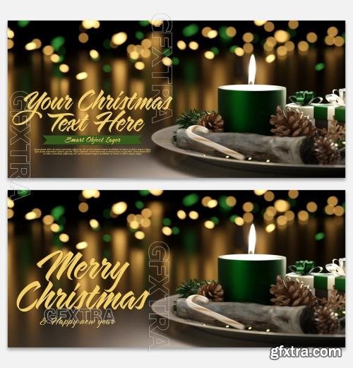 Christmas Scene Mockup with Green Elements 295099568