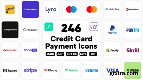 Videohive 246 Credit Card & Payment Lottie Icons 45183044