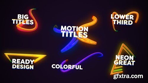 Videohive Neon Lower Thirds Big Titles 45193263