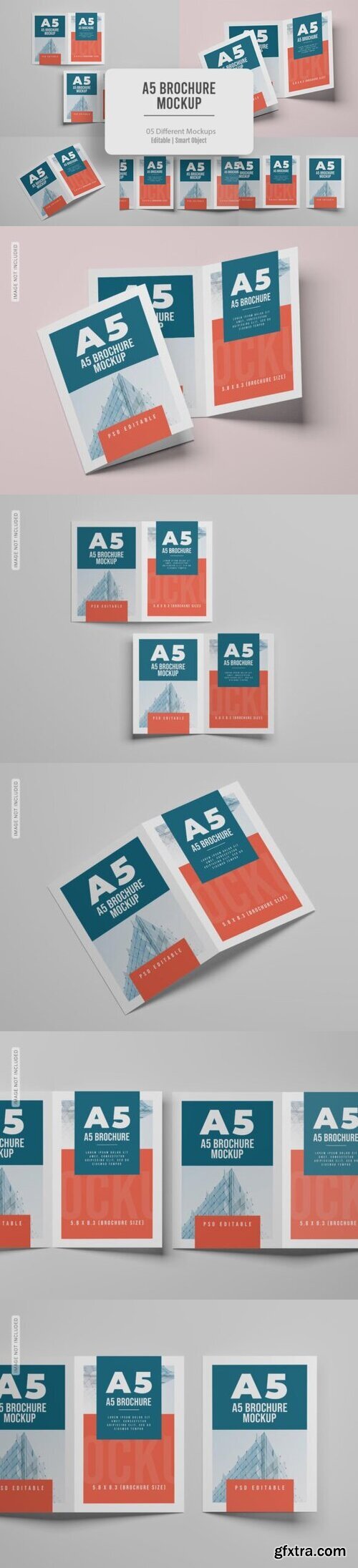 05 PSD A5 Bifold Brochure Mockups