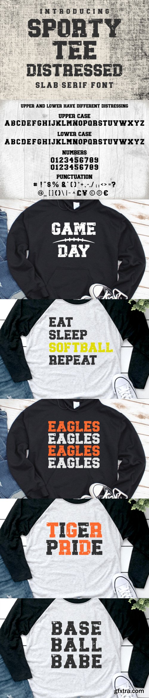 Sporty Tee Distressed Font