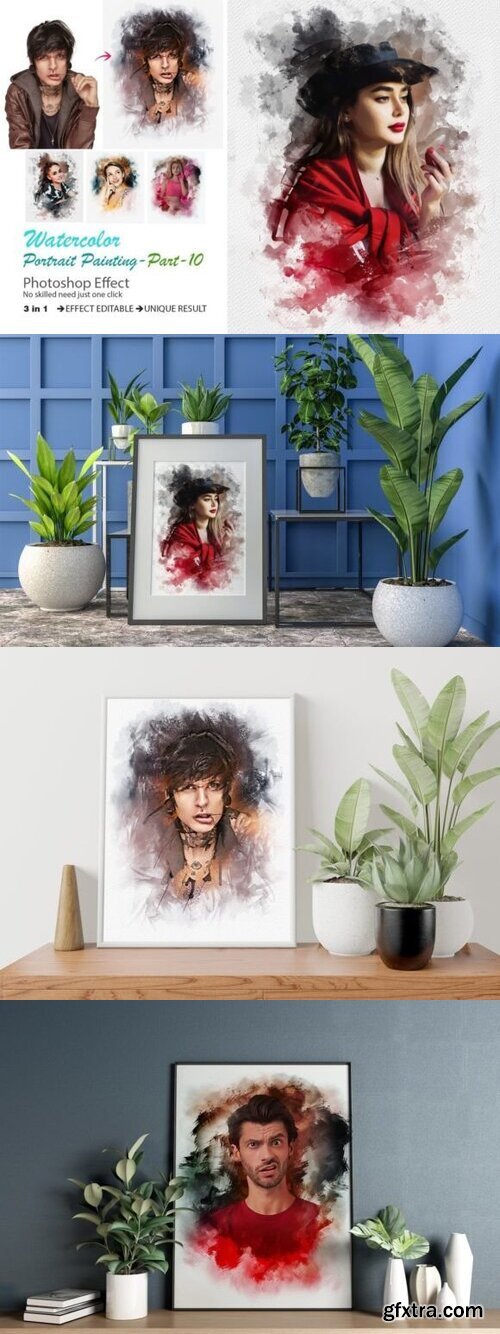 Watercolor Portrait Painting Effect