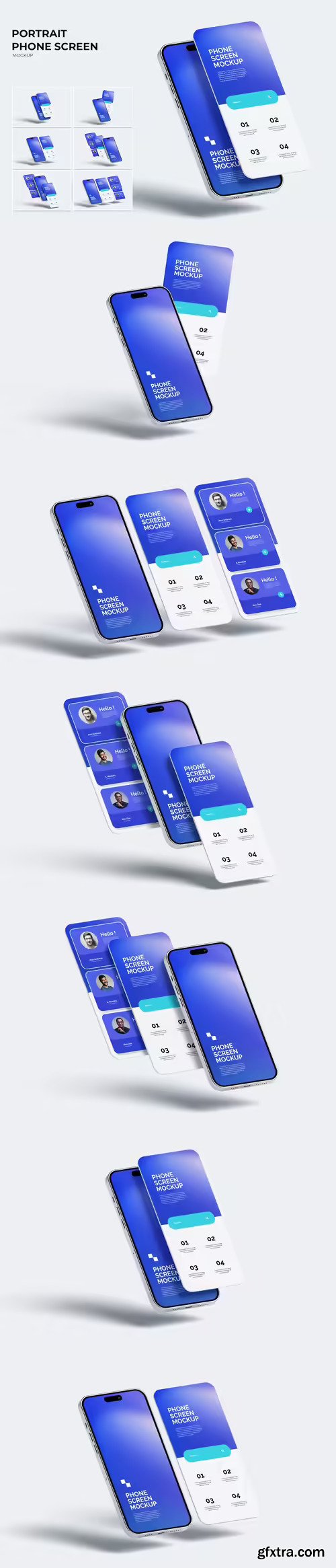 Portrait Phone With App Screen Mockup