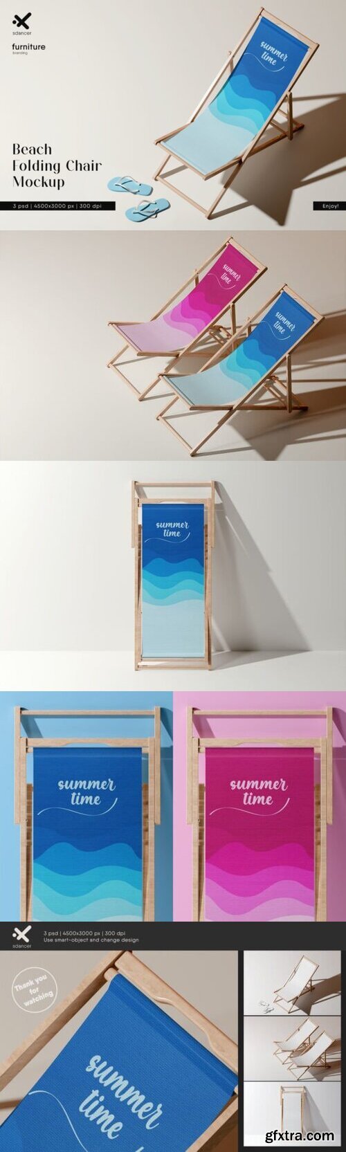 Beach Folding Chair Mockup
