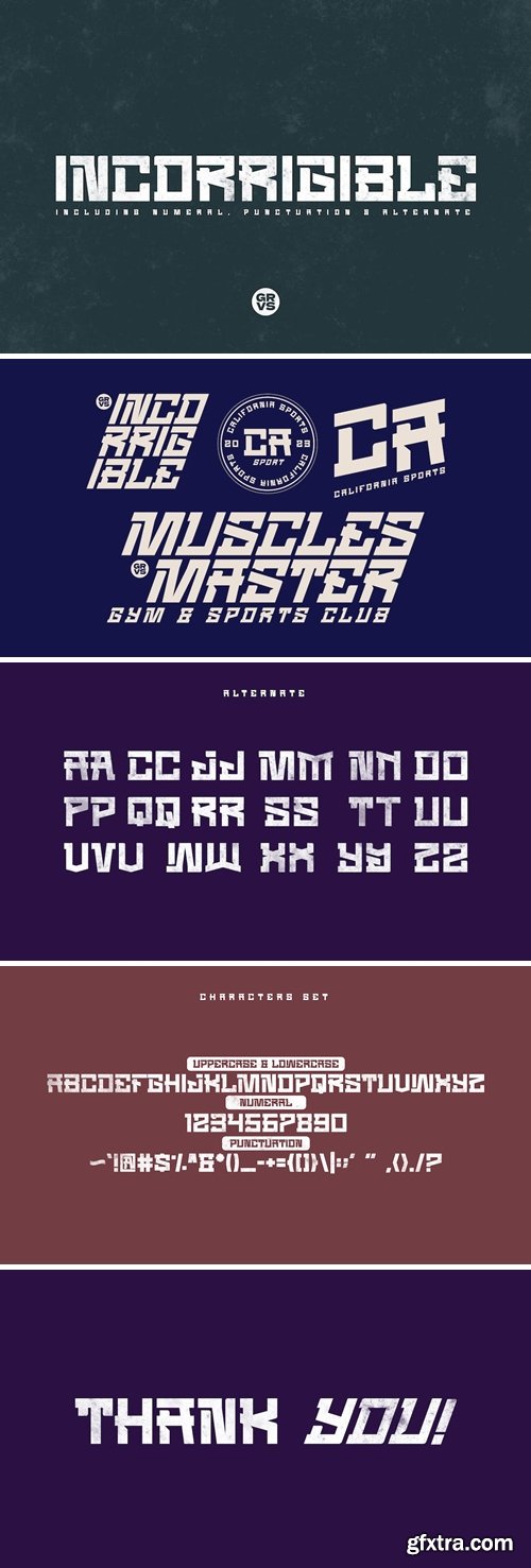 Incorrigible Modern Sport Font Incorrigible Modern Sport Font