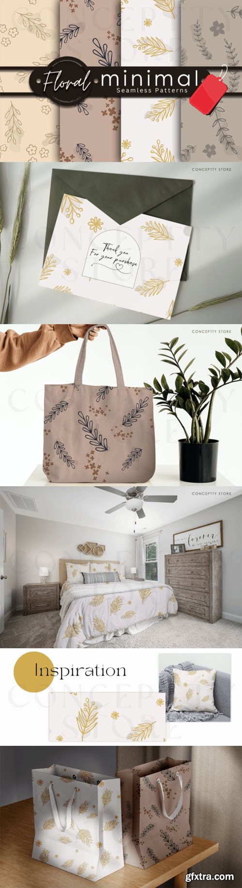 Floral - Minimal Seamless Patterns Floral - Minimal Seamless Patterns