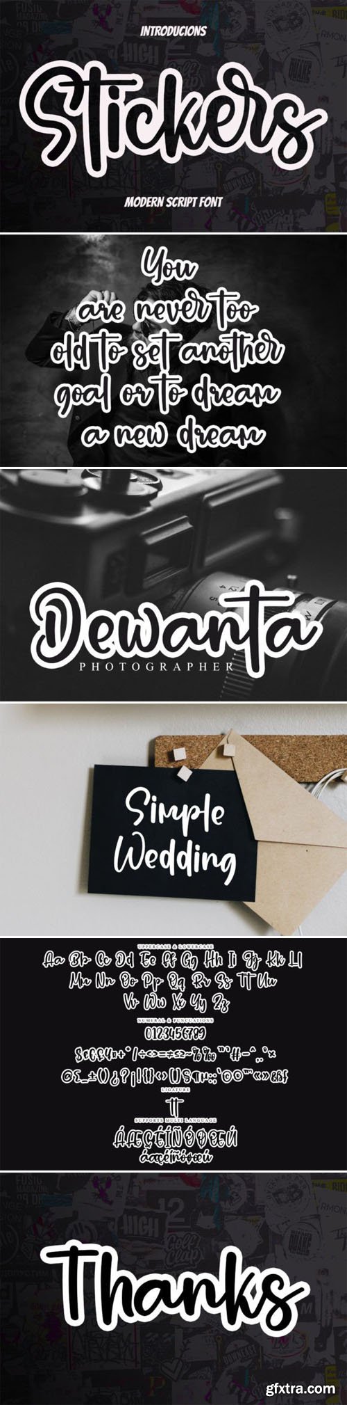 Stickers - Handwritten Script Font Stickers - Handwritten Script Font