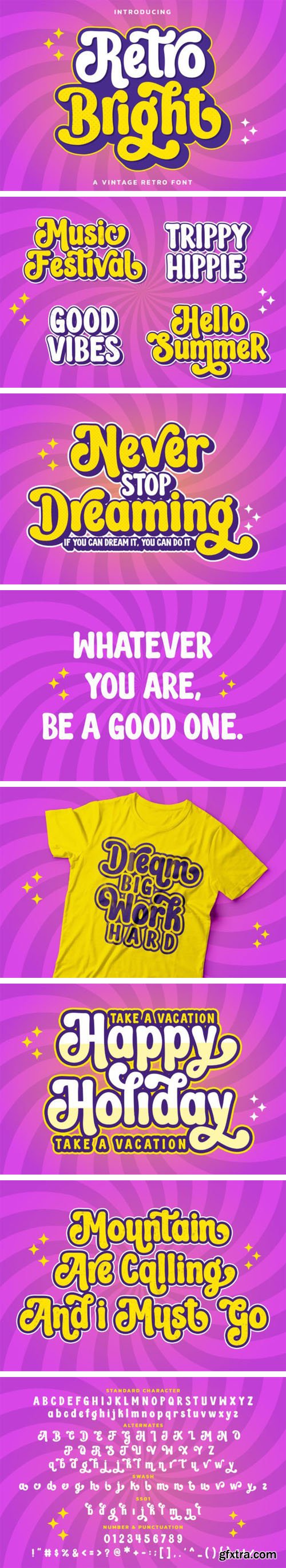 Retro Bright Display Font Retro Bright Display Font