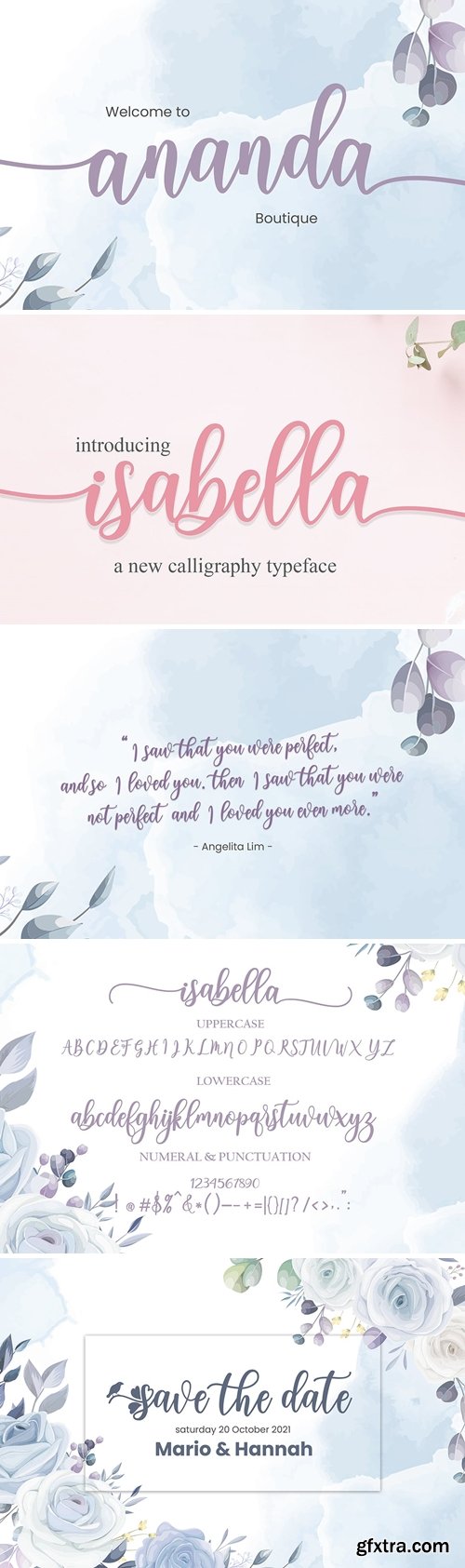 Isabella script Font