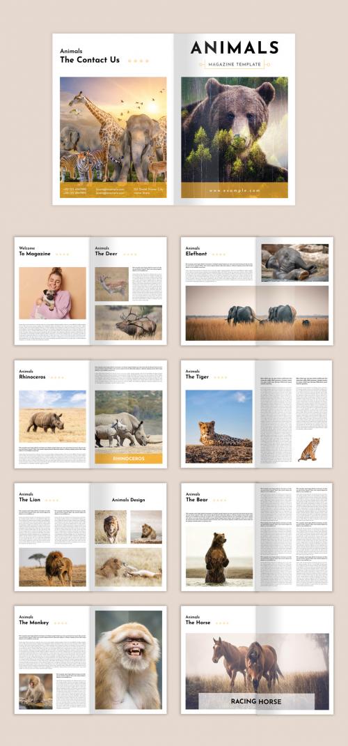 Animals Magazine Template 571253188