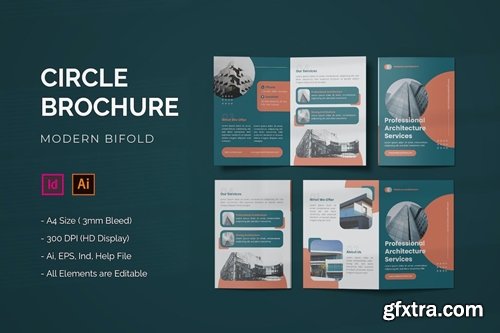 Circle Geometrical - Bifold Brochure ZB48XJ3 Circle Geometrical - Bifold Brochure ZB48XJ3