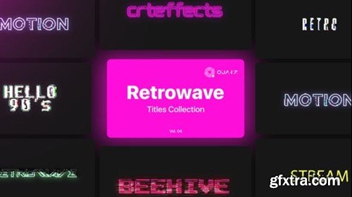 Videohive Retrowave Motion Titles Vol. 04 45405602 Videohive Retrowave Motion Titles Vol. 04 45405602