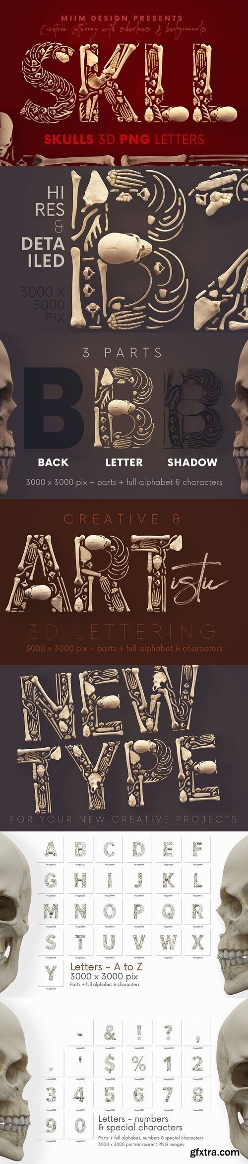 Creativemarket - Skulls & Bones - 3D Lettering 5770250