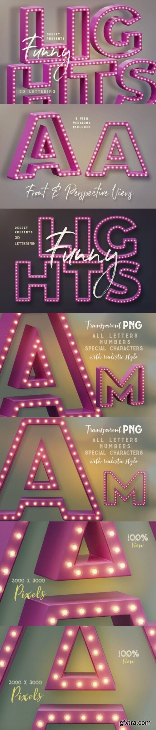 Funny Lights 3D Lettering