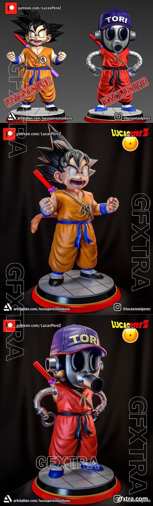 Kid Goku and Toribot - Lucas Perez &ndash; 3D Print Model