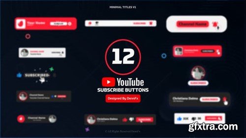 Videohive Youtube Subscribe Buttons Pack 45467613
