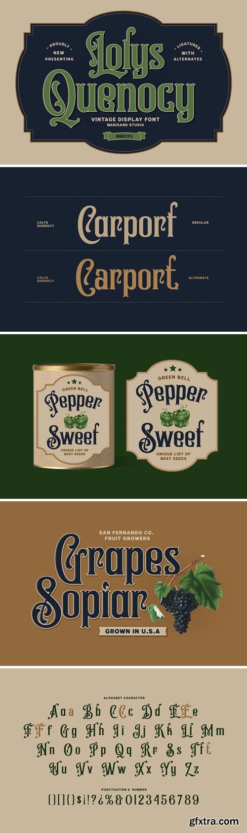 Lolys Quenocy - Vintage Font