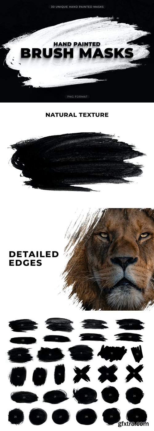 30 Hand Painted Brush Masks JXGLNN2