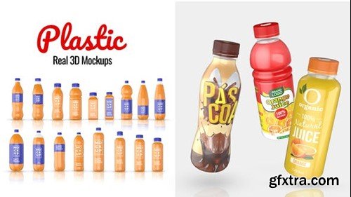 Videohive Plastic Bottles Real 3D Mockups 45524583 Videohive Plastic Bottles Real 3D Mockups 45524583