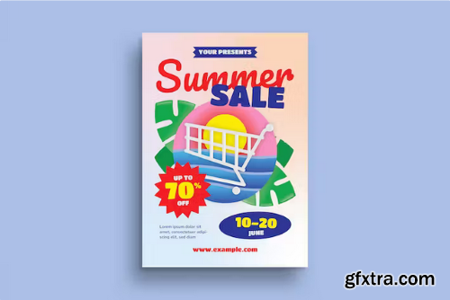 Red Gradient Summer Sale Flyer