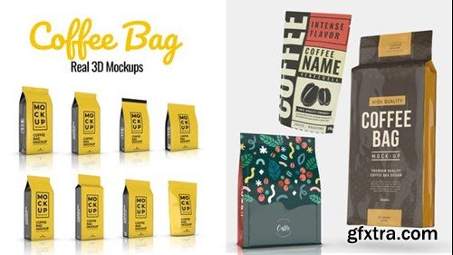 Videohive Coffee Bag Real 3D Mockups 45587253 Videohive Coffee Bag Real 3D Mockups 45587253