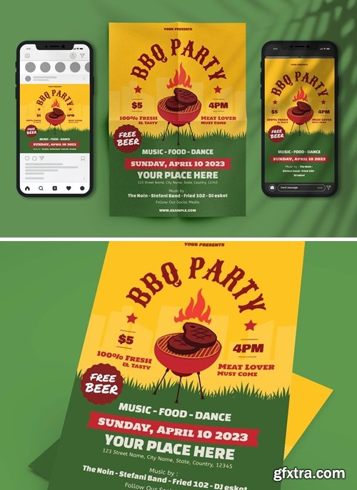 BBQ Party Flyer Set SEY94AN BBQ Party Flyer Set SEY94AN
