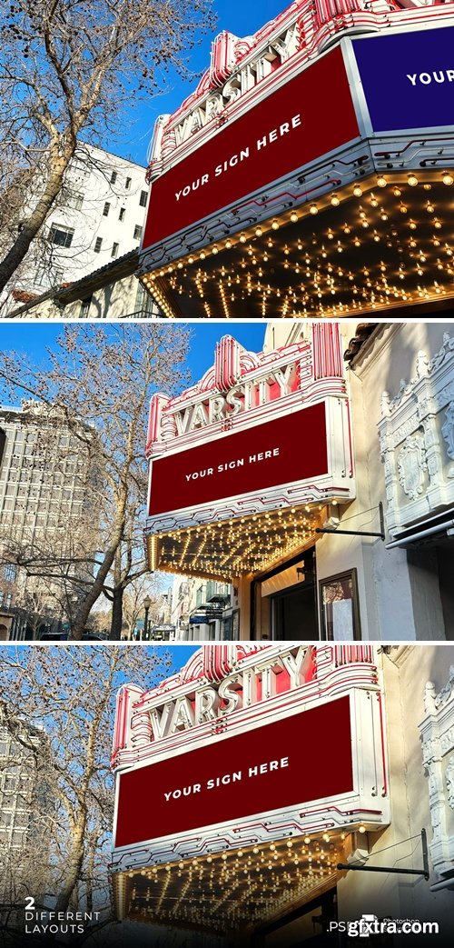 Theater Sign Mockup UH67MCD Theater Sign Mockup UH67MCD