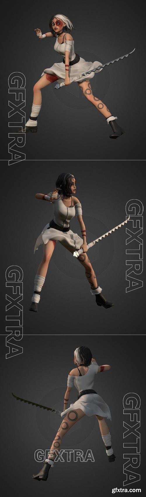 Warrior woman Figure &ndash; 3D Print Model
