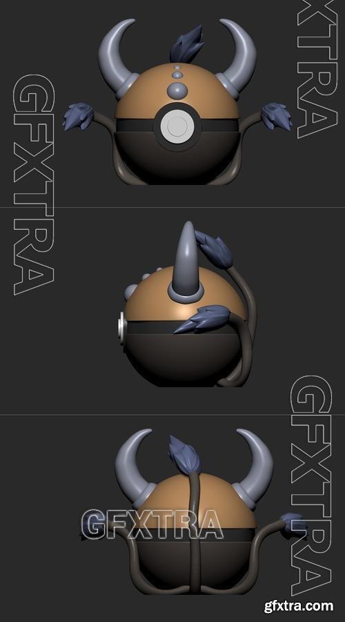 Pokemon Tauros Pokeball &ndash; 3D Print Model