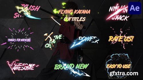 Videohive Flying Katana Cut Titles for After Effects 45630508 Videohive Flying Katana Cut Titles for After Effects 45630508