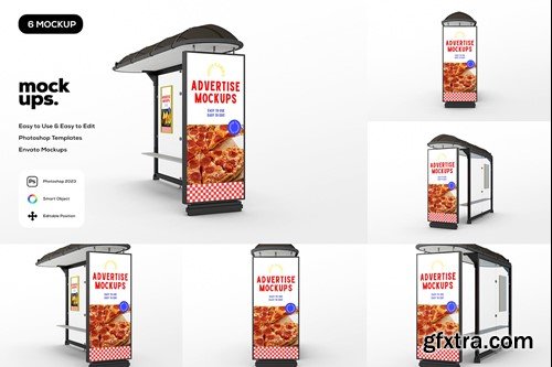 Bus Station Advertise Board Mockup