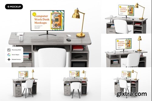 Computer Work Desk Mockup