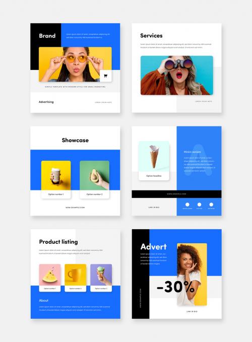 Modern Social Media Posts With Blue Accent 583819833