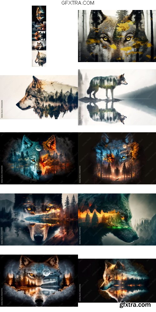 Wolf and Forest Pack - 22xJPG Wolf and Forest Pack - 22xJPG