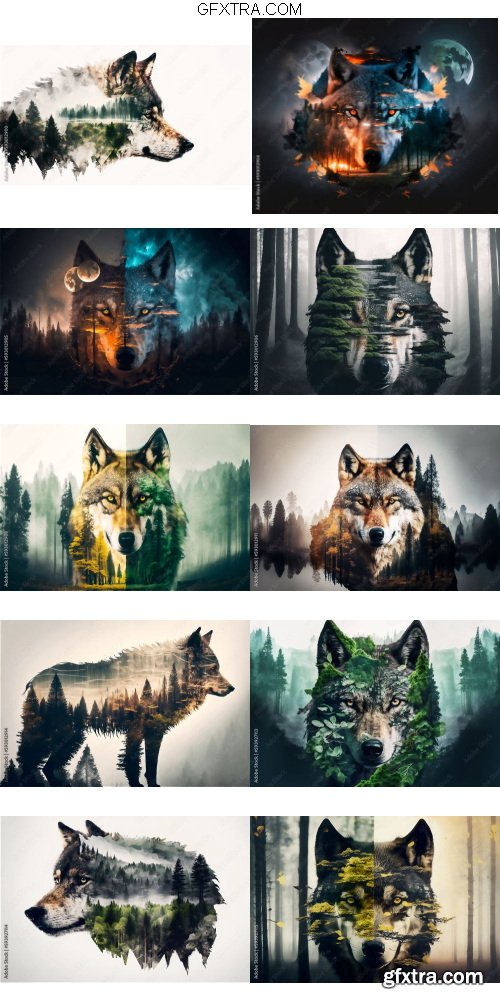 Wolf and Forest Pack - 22xJPG Wolf and Forest Pack - 22xJPG