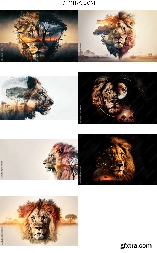 Lion and Forest Pack 7xJPG Lion and Forest Pack 7xJPG