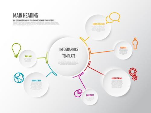 Infographic circle template with smaller circle elements 588325874