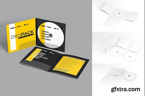 Digipack with Book Mockup Set