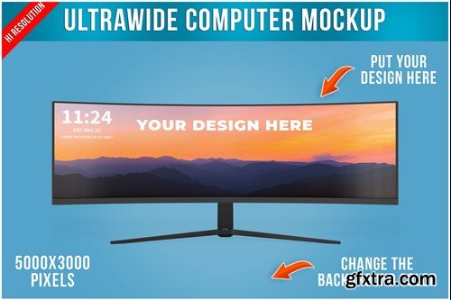 Ultrawide Computer Screen Mockup