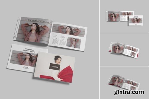 A4 Landscape Magazine Mockup vol 2
