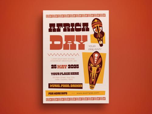 Orange Flat Design Africa Day Flyer Layout 588267324