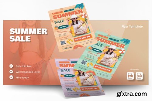 Summer Sale Flyer Ai & EPS Template 55QTPDN Summer Sale Flyer Ai & EPS Template 55QTPDN