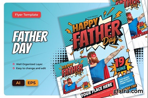 Happy Father Day Flyer AI & EPS Template BQVJQPQ Happy Father Day Flyer AI & EPS Template BQVJQPQ