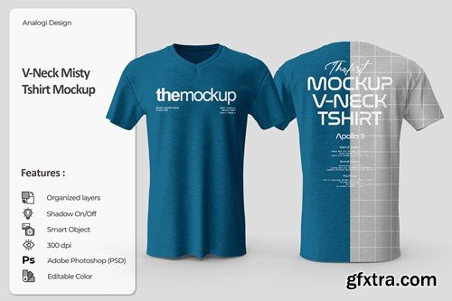 Vneck Misty Tshirt Mockup TAFMD7R Vneck Misty Tshirt Mockup TAFMD7R