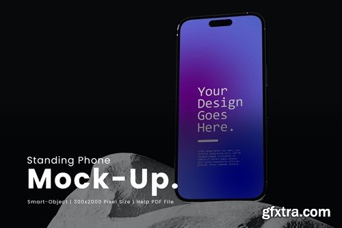 Standing Phone Mockup HB35DXH Standing Phone Mockup HB35DXH