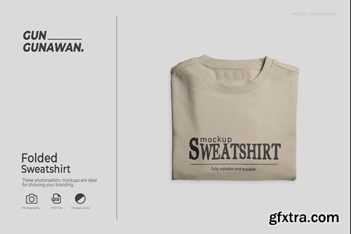 Folded Sweatshirt Mockup FKHHHEU Folded Sweatshirt Mockup FKHHHEU