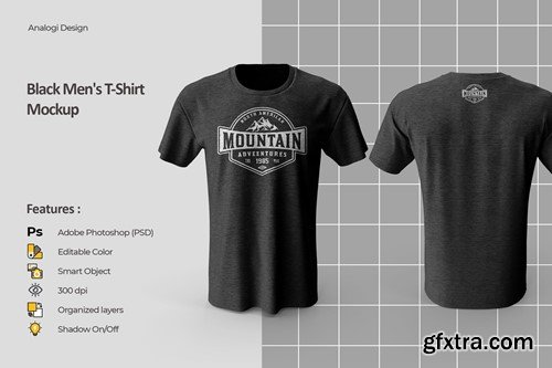 Black Men's T-shirt Mockup 6GSAUQR Black Men's T-shirt Mockup 6GSAUQR