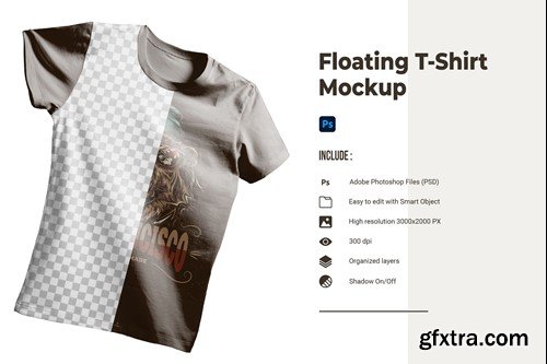 Floating T-Shirt Mockup Q7K7YEJ Floating T-Shirt Mockup Q7K7YEJ