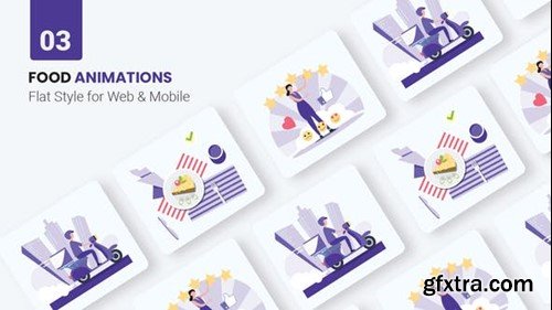 Videohive Online Order Food Animations - Flat Concept 45821086
